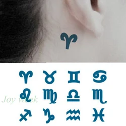 귀 별자리 운세 문신 스티커에 방수 임시 문신 스티커 여자 여자를위한 플래시 문신 가짜 문신
