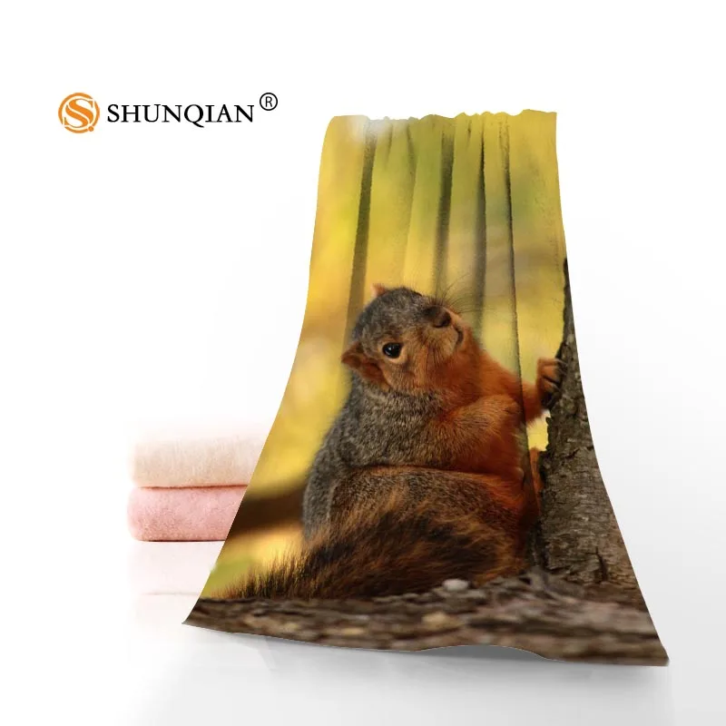 

New Custom Squirrel Towel Printed Cotton Face/Bath Towels Microfiber Fabric For Kids Men Women Shower Towels