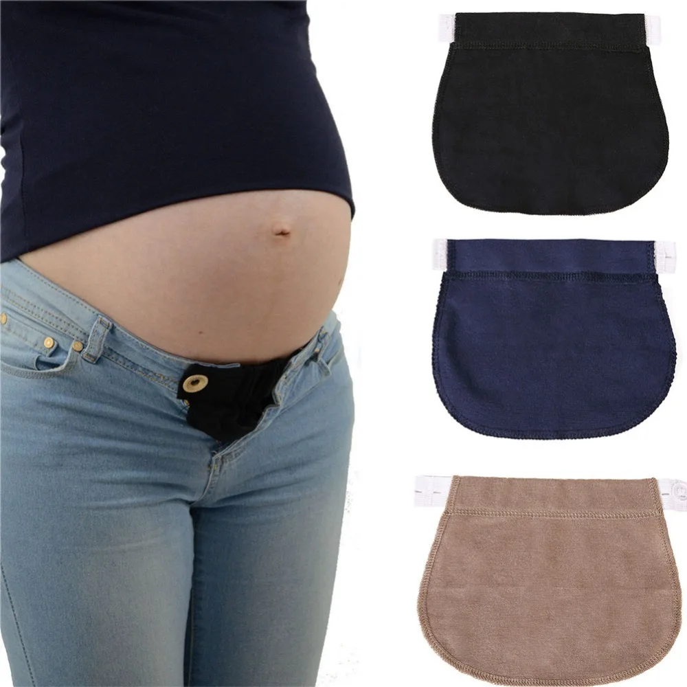 Hot New Black/Navy Blue/Khaki 1/3Pcs Maternity Pregnancy Waistband Belt ADJUSTABLE Elastic Waist Extender Pants