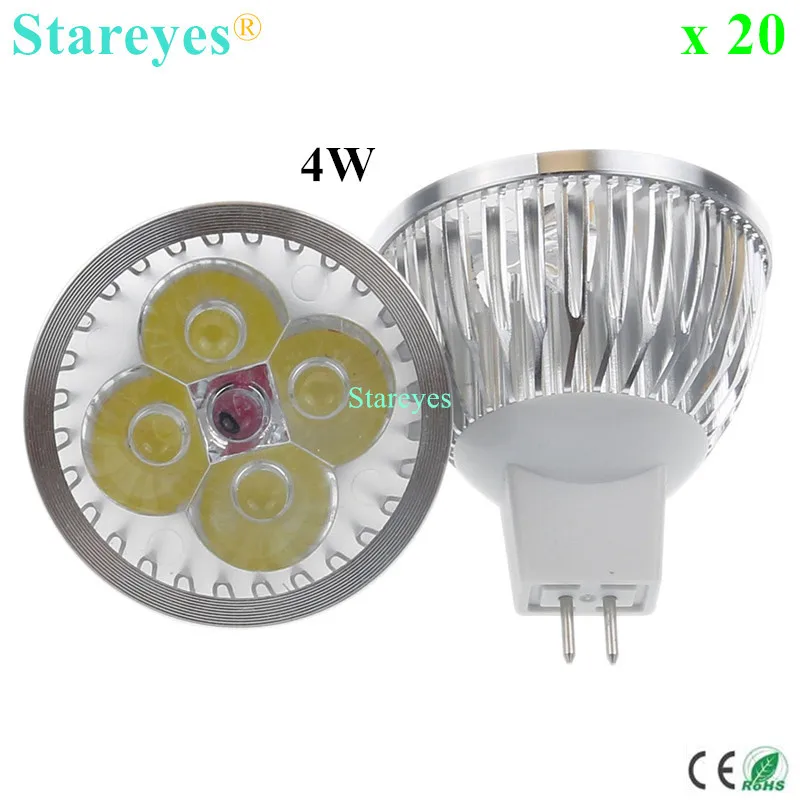 

20 pcs Dimmable 4W 3W MR16 AC&DC12V LED Spotlight lamp Downlight bulb droplight bulb led lamp LED light led Lighting