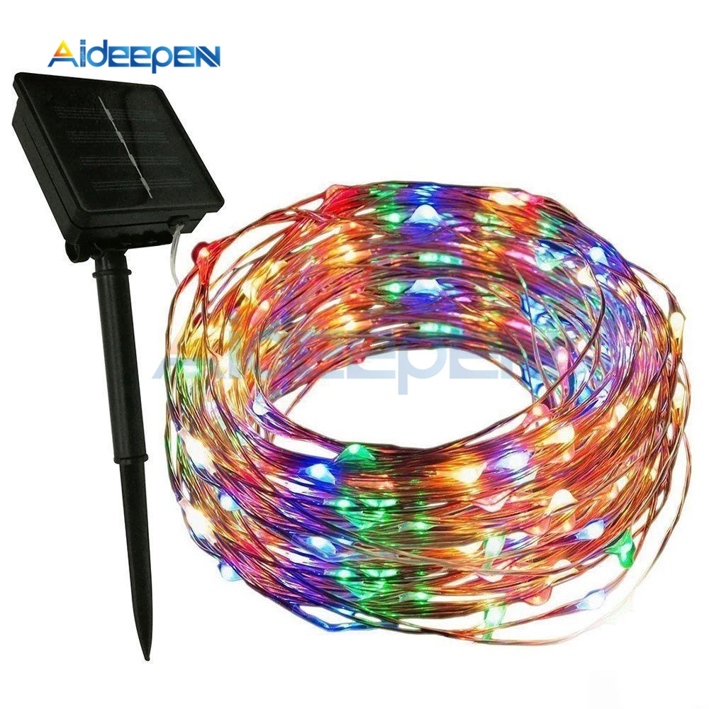 10M Outdoor Solar LED String Lights 100 LEDs Waterproof Fairy Light Lamp Christmas Holiday Home Garden Wedding Party Decoration