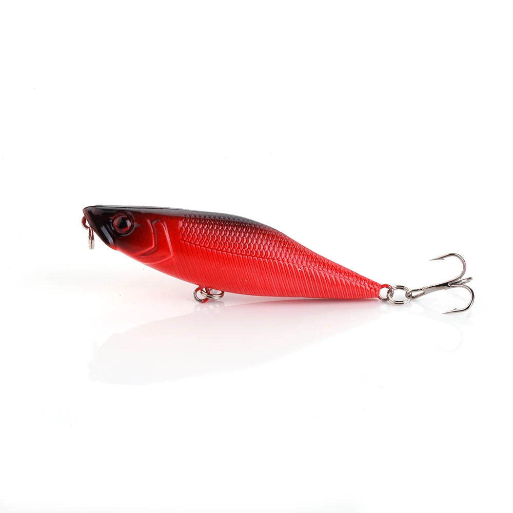 Walk Fishing 1Pcs 7cm 7.2g Popper Fishing Lures 3D Eyes Bait Crankbait Wobblers Isca Red Poper Pesca Japan Fishing Tackle