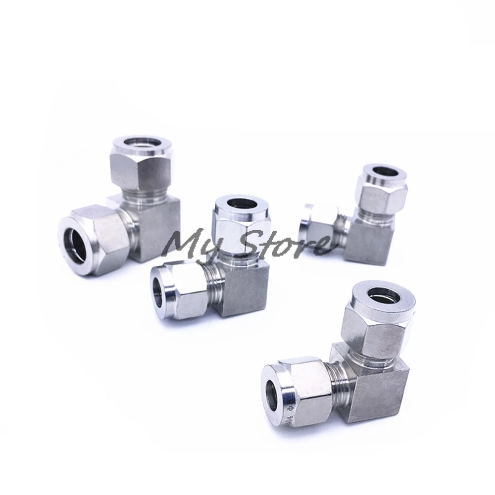 

Stainless steel 304 two ferrule O.D 3 4 6 8 10 12 1/8" 1/4" 3/8" 90 degree CURVE tube fitting Ferrule connector pipe fittings