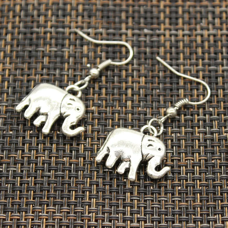 New Fashion Handmade Lovely Thailand Mounts Elephant Pendants Silver Color Earrings For Womens Style