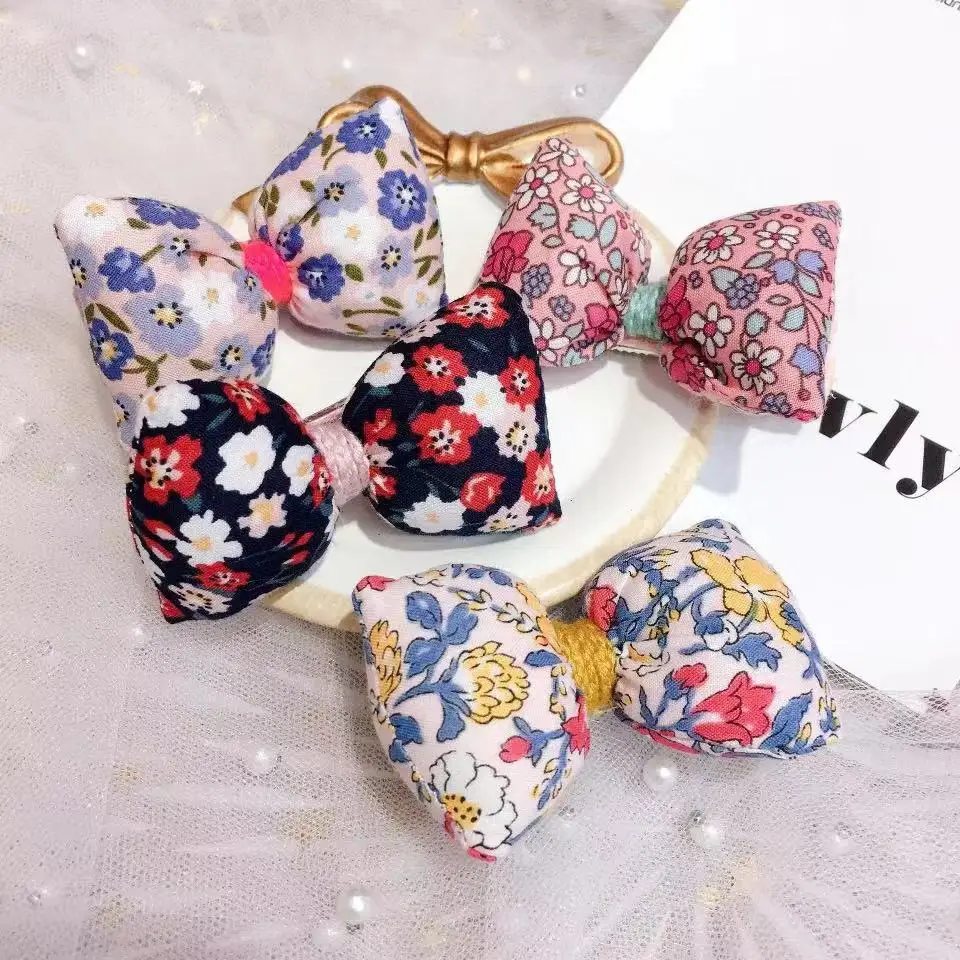 

Boutique ins 12pcs Fashion Cute Stuffed Flower Bow Hairpins Solid Floral Bowknot Hair Clips Princesss Headwear Hair Accessories