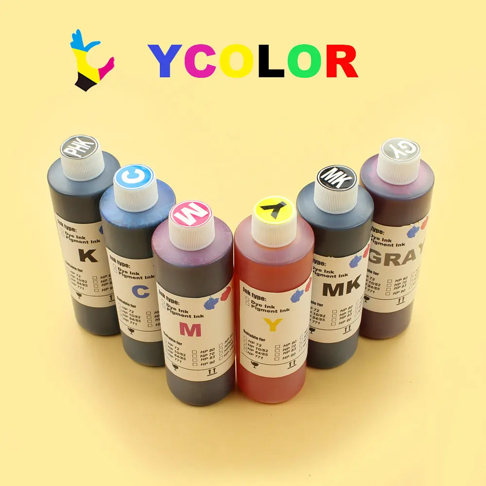 DGYCJLFP 250ml Color Vivid Pigment Ink/Dye ink For HP T610 620 790 110 1120 1200 1300 2300 Printer