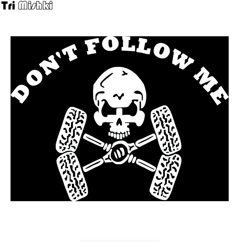 Tri Mishki WCS204 15x14cm don't follow me skull car sticker funny colorful auto automobile decals