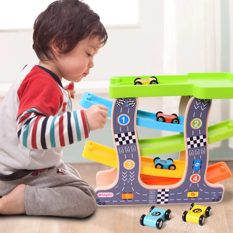 Gliding Car Boy Car Back the Car Inertia Children's Educational Toy Car with Rail Force Car Model Gift For a Newborn  A120