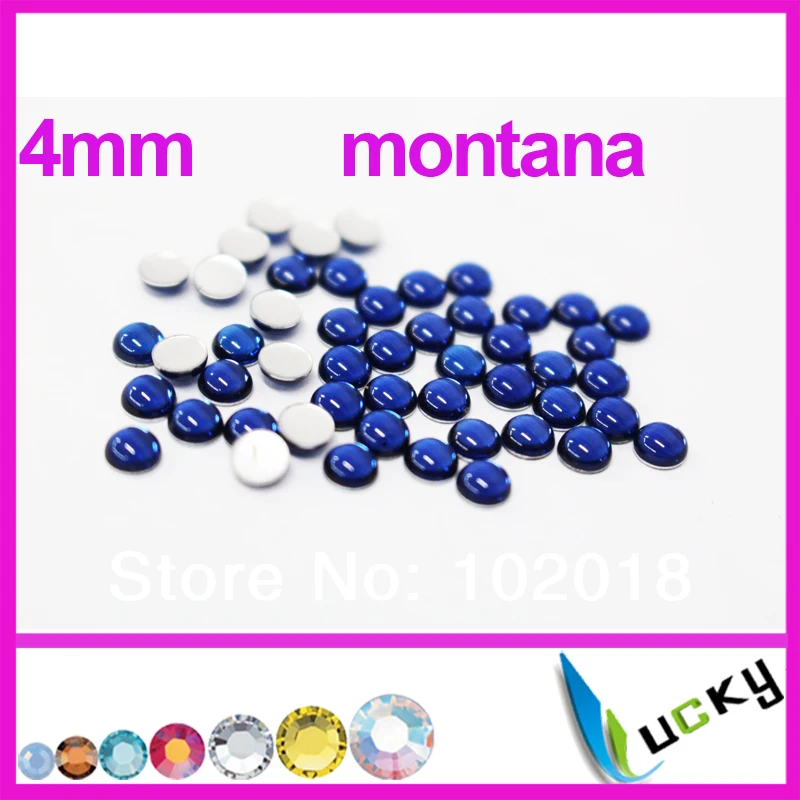 2014 spring new!10 gross/1440pcs/bag 4mm Half round Iron-on Hot Fix Pearl Epoxy Rhinestones Montana color for Clothing set