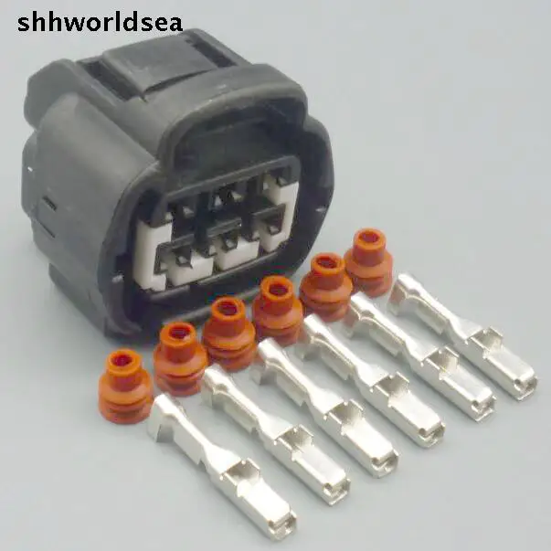 shhworldsea 5/30/100sets 2.2mm 6pin way waterproof connector  Car taillight plug 7283-7062-40