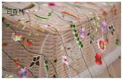 3Y/Lot flower embroidery lace fabric multicolour wide 140cm elastic and translucent for lace mesh embroidery dress