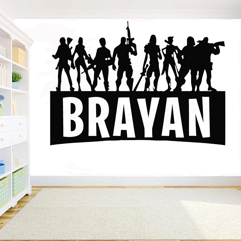 Game Gamer Personalised Name wall Decor Decal video game wall sticker Customized For Kids Bedroom Vinyl Wall Decor Mural G922