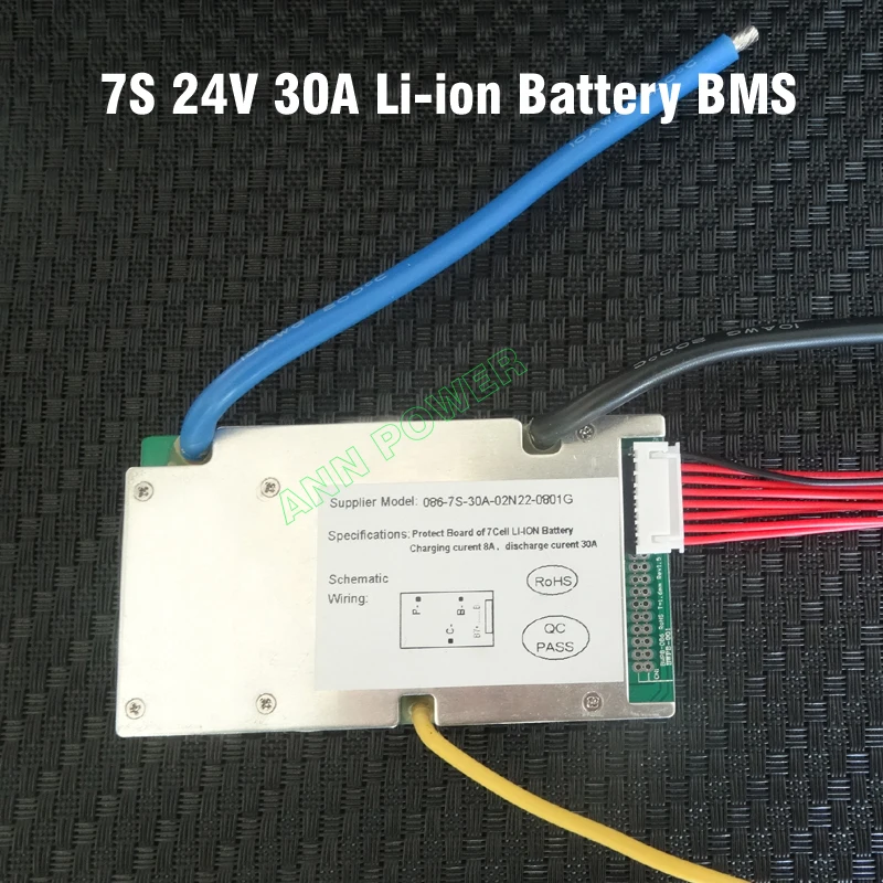 

7S 25.9V 30A lithium polymer battery BMS 30A continuous 100A peak current 500-800W 24V 30A li-ion battery BMS balance function