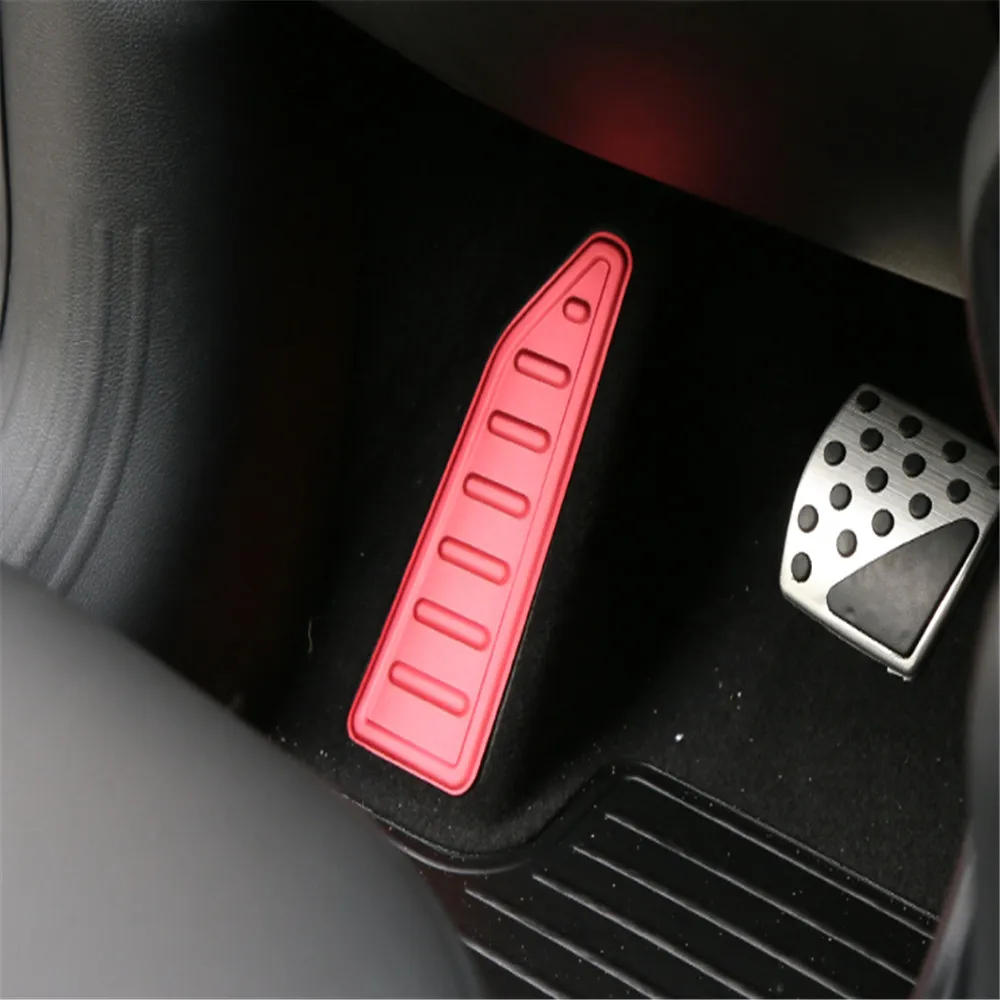 Foot Pedal Rest Plate For Jeep Renegade Aluminium 2015-2016 Red Silver 1pc Car Medal High Quality