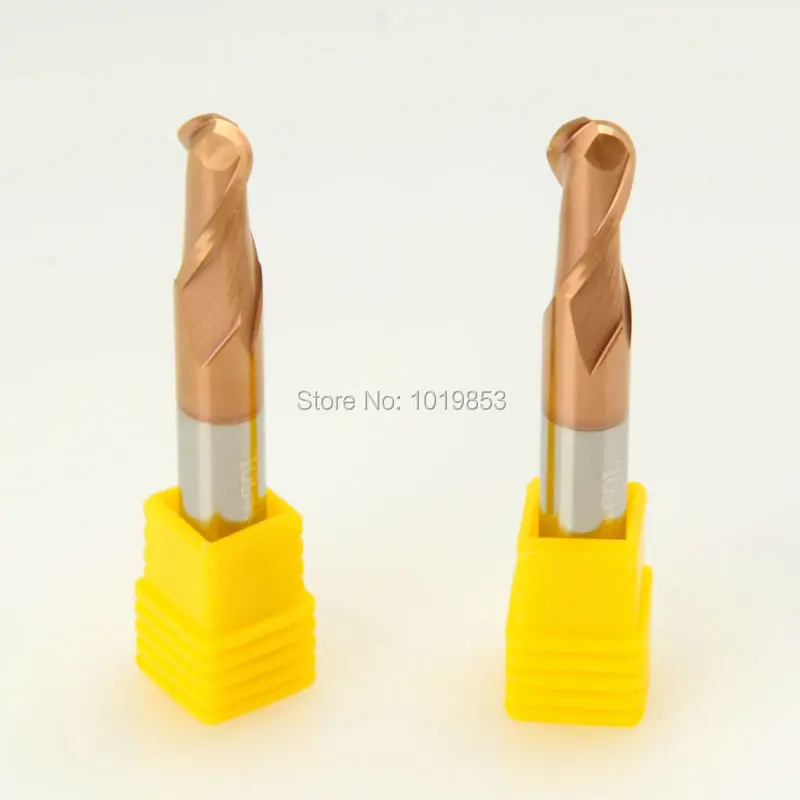 2pcs SLONS S500-R4x8x60L 60hrc 2 flutes BALL nose tungsten CARBIDE milling cutter end mills for hardened steel