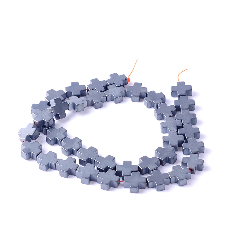 Natural Stone 4*10mm Matte Unpolished Cross Shape Loose Beads Hematite Beads For Diy Necklace Bracelet Jewelry Making