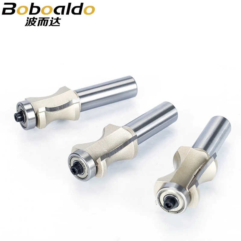 1pc 1/2 Inch Shank Half Round Bit 2 Flute Endmill Router Bits for Wood With Bearing Woodworking Tool Milling Cutter