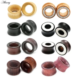 1pc fashion flesh tunnels ear plugs big gauge piercing expander brown Bubinga rose wood 8mm - 20mm pircing body jewelry for men