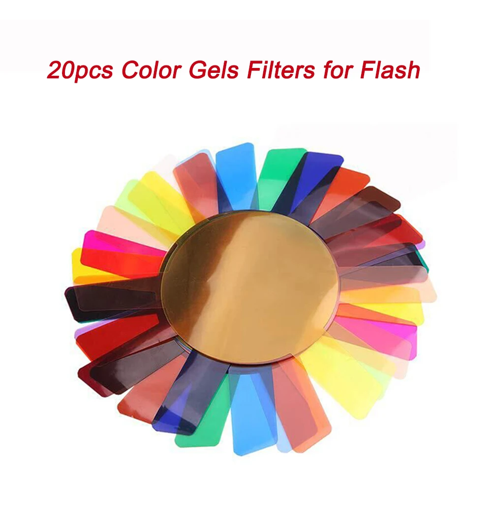 20pcs Color Gels Filters for Godox V1 Canon Camera Photographic Gels Flash Speedlite Filter Set accessories