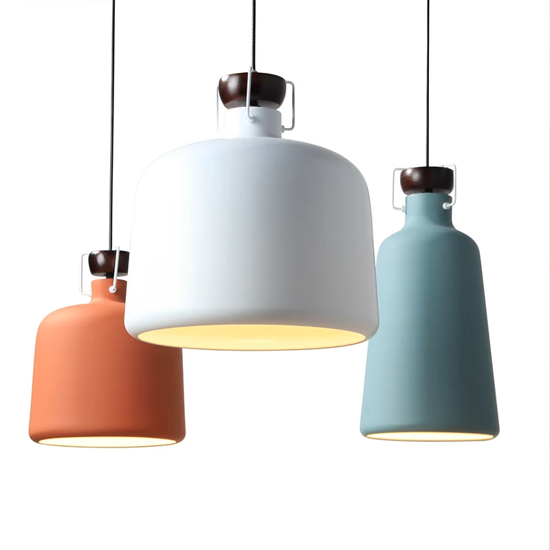 Nordic style modern minimalist creative work office dining room iron fashion single head bar pot cover small pendant lamp lo8810