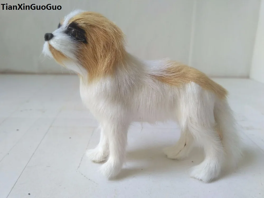 small 10x8cm simulation dog Saint bernard hard model plastic&furs dog prop,home decoration toy gift s1820