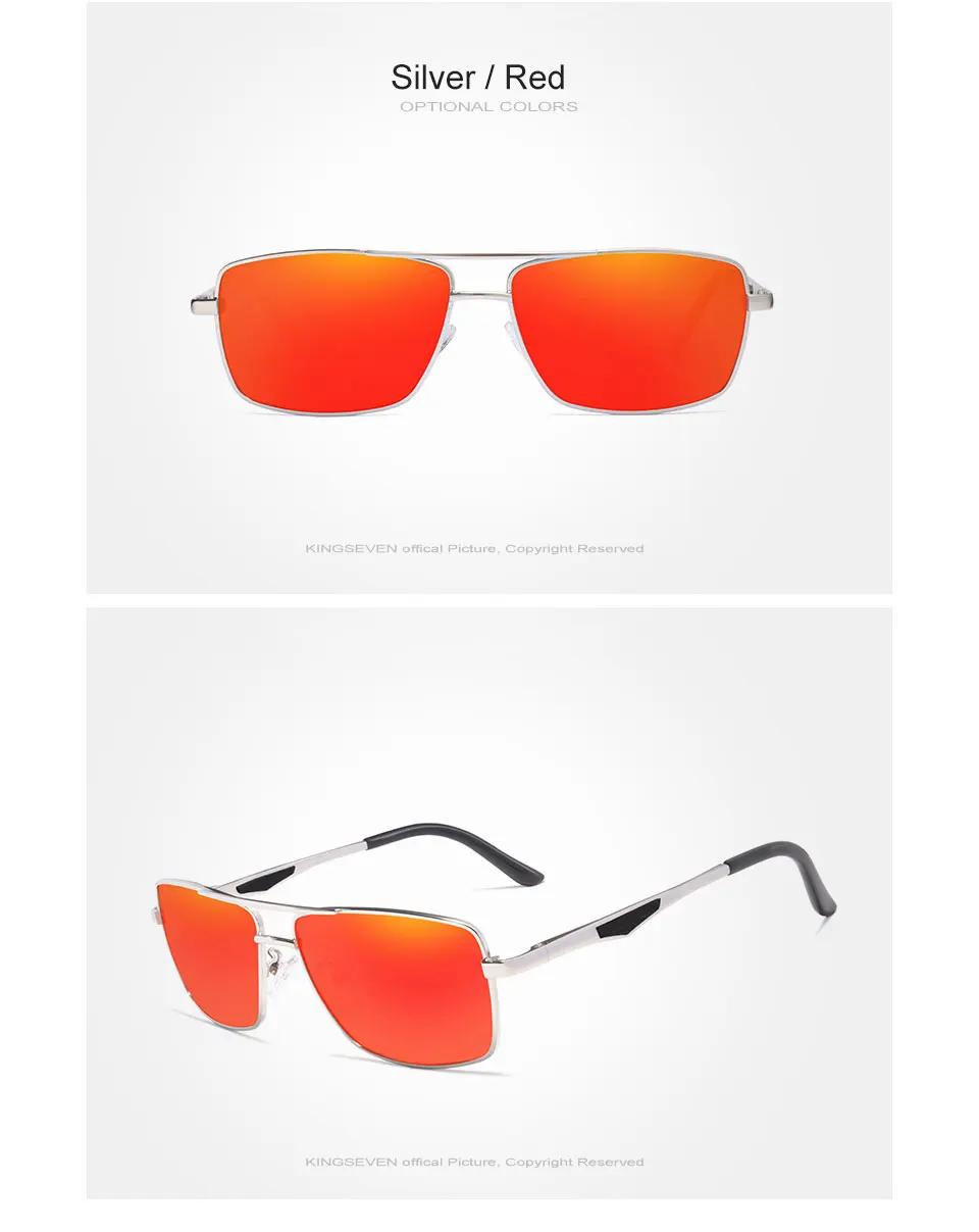 KINGSEVEN 2024 Marke Designer Polarisierte Sonnenbrille Für Fahren Männer Oculos Quadrat Sonnenbrille Für männer Mode Reise Brillen – Detail 9
