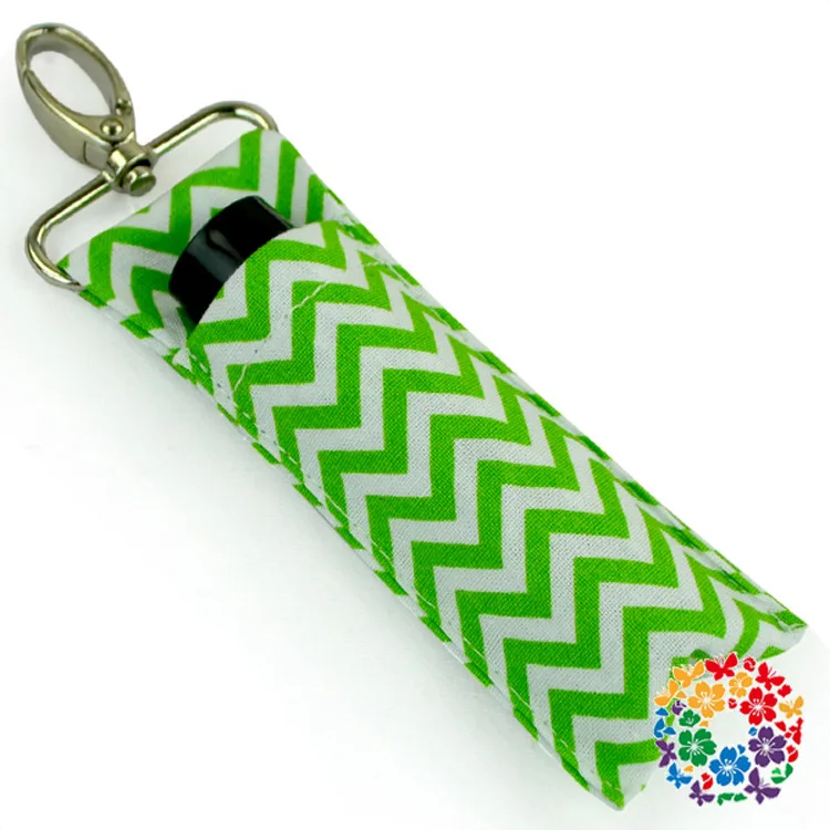 Free shipping 200pcs Chevron Lipstick Chapstick Holder Keychain Lip Bag Colors Monogram Multi Chevron Key FOB Lip Palm Holder