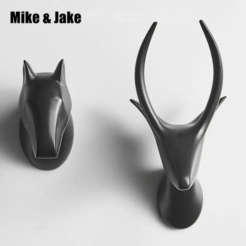 American black hook brush golden horse fashion door hook black antelope fashion solid metal clothing hook wall black hook