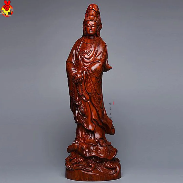 

Rosewood pear Guanzizai Bodhisattva Guanyin Buddha carved mahogany furniture decoration Feng Shui gifts