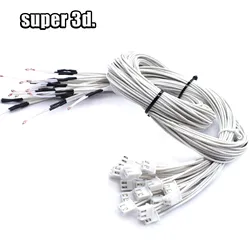 3D Printer parts Thermistor NTC Temperature Sensor 3950 1% line100&150cm 100K with XH2.54 White Terminal 2P connector terminal