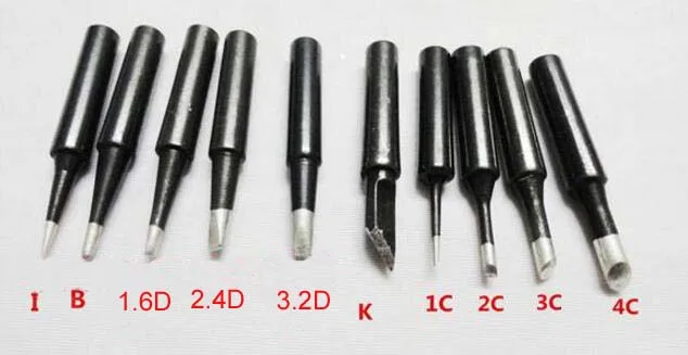 

Bevel Width Soldering Iron Tip 900M-T-K/B/I/1.6D/2.4D/3.2D/1C/2C/3C/4C For 936 Soldering Iron Station 5 Pcs