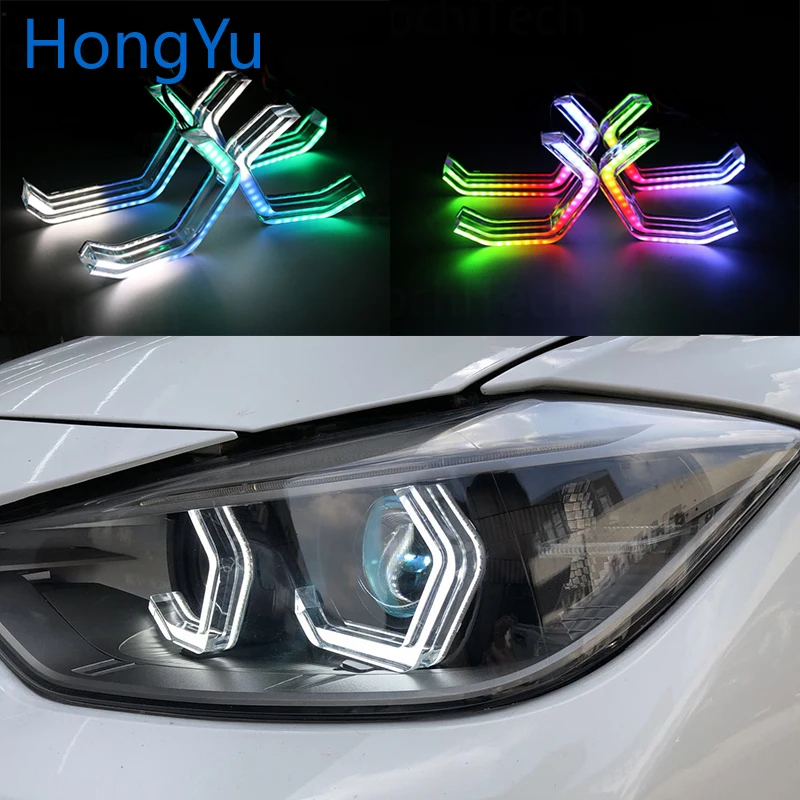 

for 2012-UP BMW F32 4 SERIES Accessories RGBW Multi Color ICONIC M4 Style Crystal Angel Eyes Kit DRL