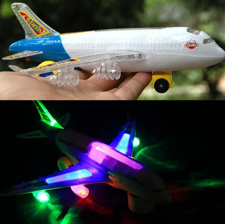 Electric Universal Rotating Light Music Airbus Toy Unisex Plastic 2-4 Years Electronic Flashing Airplane 2021