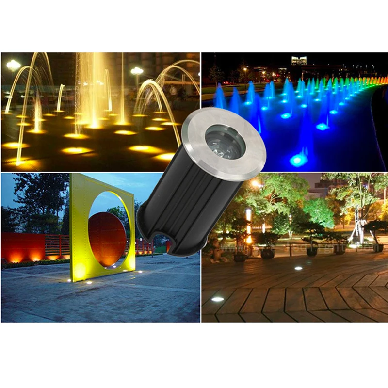 COB LED Underground Light, 1W, 3W, 5W, COB Floor Lamp, Outdoor Ground Spot, Landscape Garden, Square Path, Enterrado Quintal, 85-265V, DC 12V, PCes 10