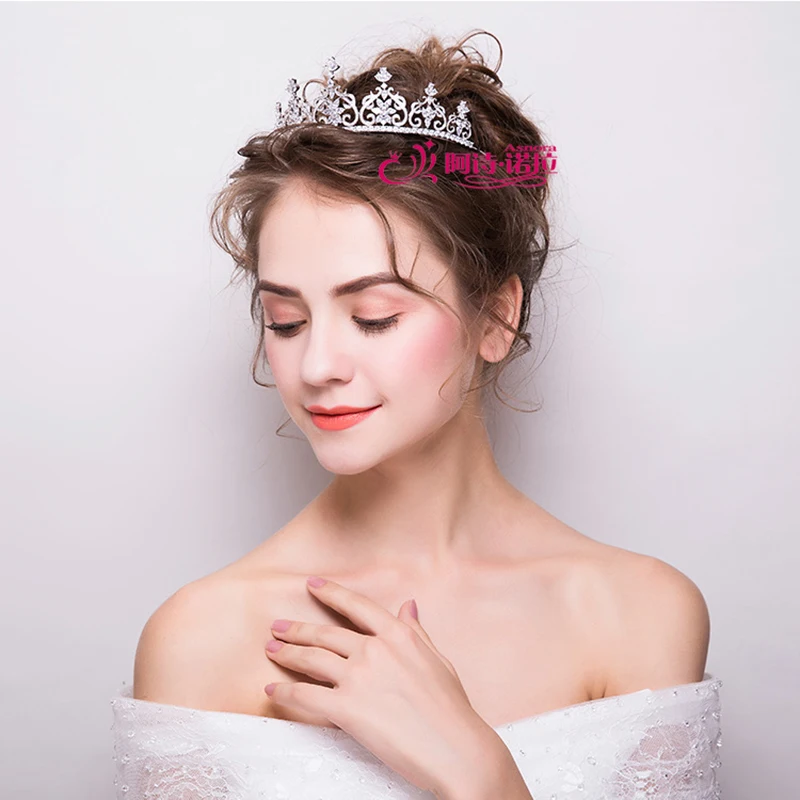 2018 Fashion Tiaras And Crowns Flower Tiaras Charm Women Classic Wedding Accessories Cubic Zirconia Hair Pins Tiara De Noiva