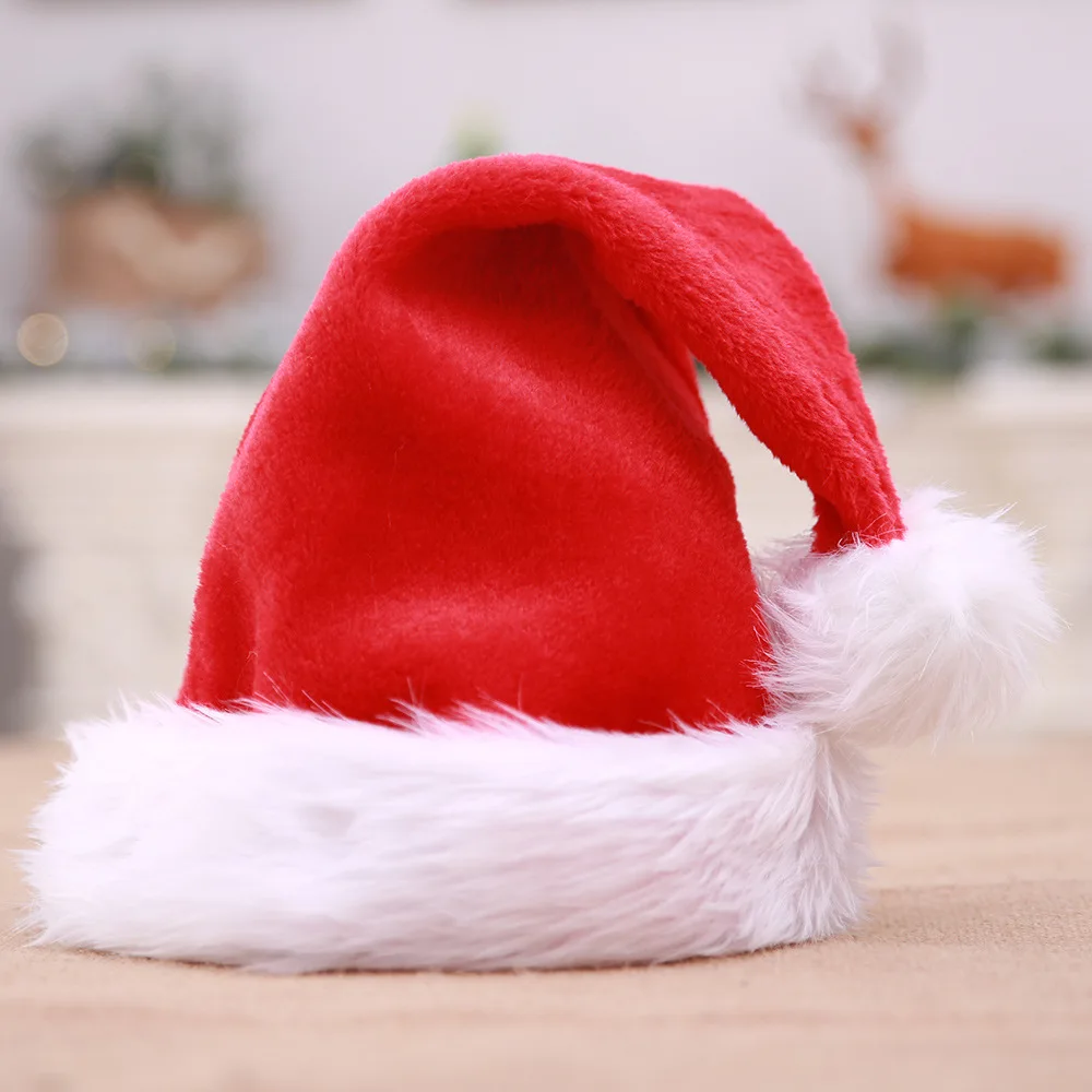 1 PCS 30x45cm Christmas high-grade plush adult children hat to increase big ball soft plush Christmas Beauty hat