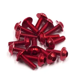 Uxcell  M6 x 20mm Red Hexagon License Plates Fairing Bolts Screws for Motorcycle Scooter License Plate Frame Bolt Screws