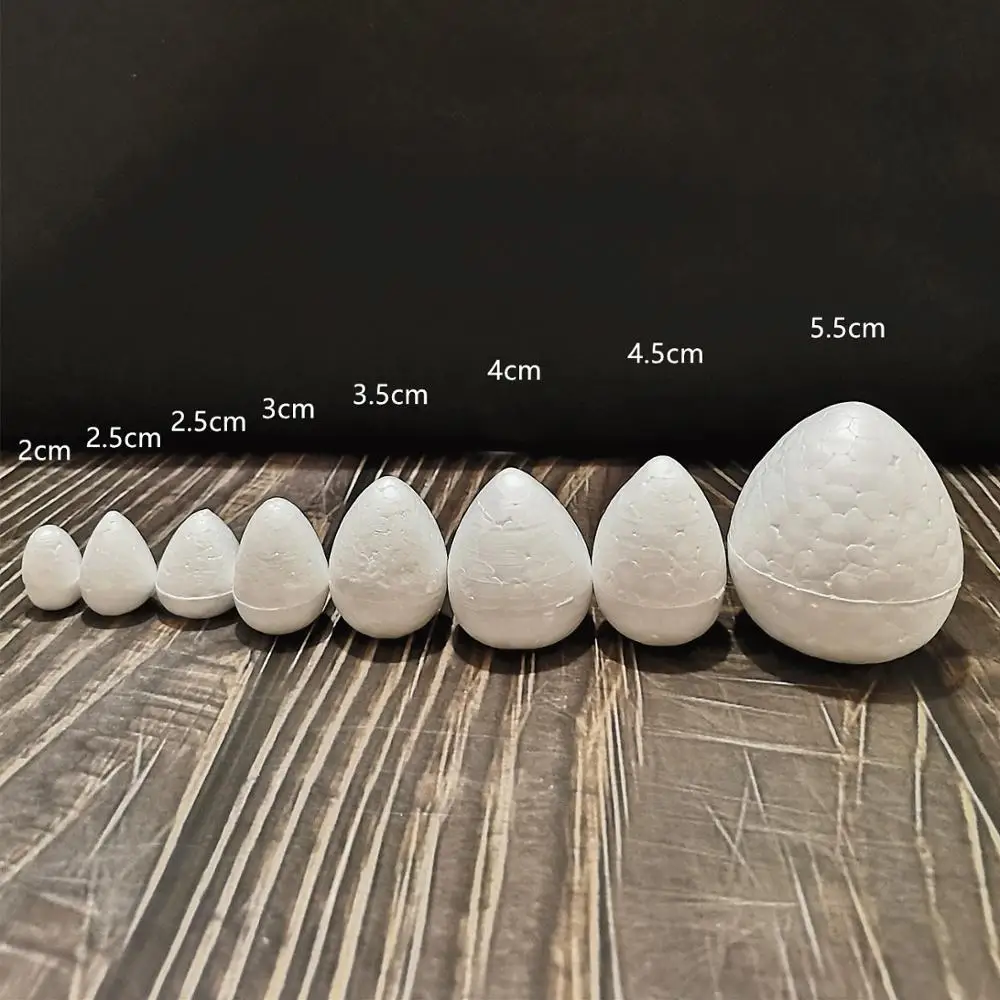 2/2.5/3/4/4.5/5.5cm 10-80pcs Water Drop Modeling Shaped Styrofoam Foam Crafts Flower Heart DIY Handmade White Foam Rose Buds