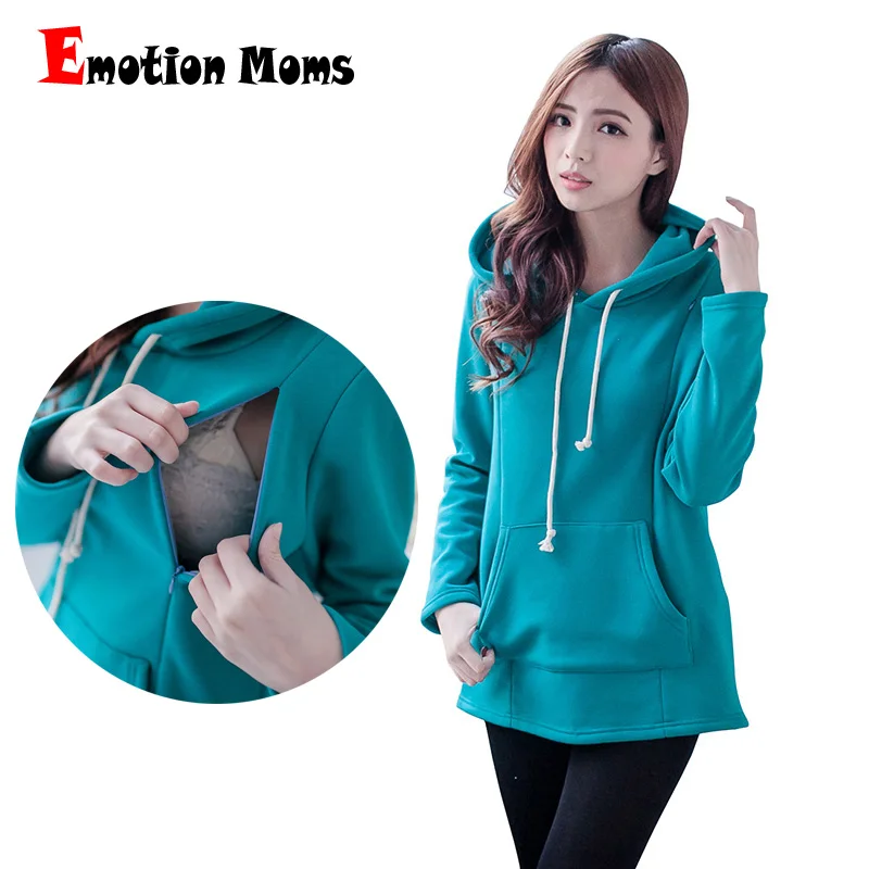 

Emotion Moms New Winter Pregnancy Maternity Clothes Tops For Pregnant Women Breastfeeding Hoodie Sweater Maternity Tops