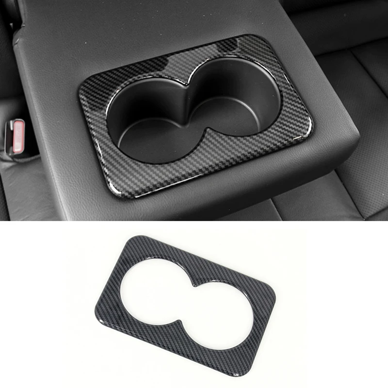 

ABS Carbon fibre for Nissan X-trail Xtrail T32 Rogue 2014-2018 Accessories Car rear water cup frame Cover Trim Car Styling