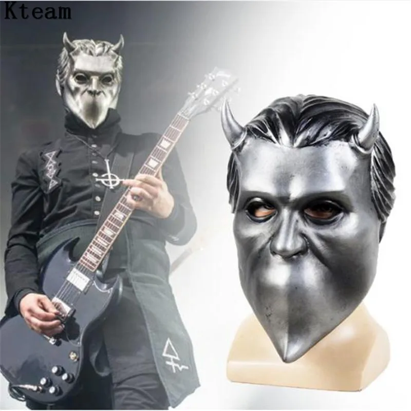 

2019 New Latex Ghost BC Rock Roll Band Cosplay Mask Nameless Ghoul Costume Props Helmet Adult Ghost B.C.Face Mask Fancy Dress