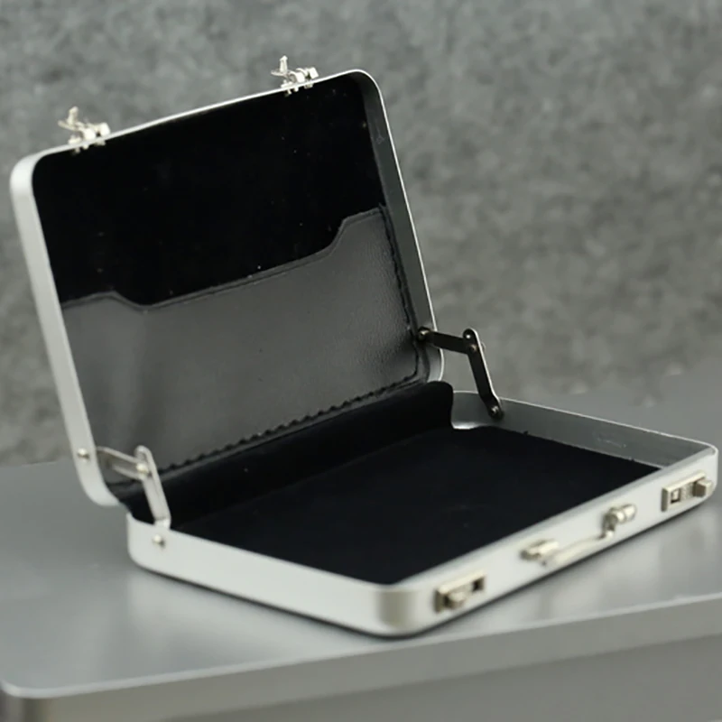 ร้อนรูป 1/6 Scale ฉากอุปกรณ์เสริมเงินอลูมิเนียมแบบพกพากระเป๋าเดินทางที่ละเอียดอ่อนกล่องสามารถเปิด Fit 12 "ตุ๊กตาของเล่น Action Figure