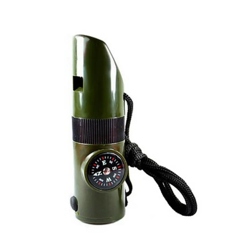 Multifunctional Whistle EDC Outdoor Survival Rescue Survivor  Compass  High-decibel Tool LED Flashlight