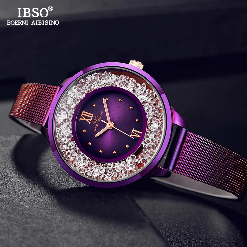 

IBSO New Fashion Women Watches Stainless Steel Mesh Strap Ladies Quartz Watch Women Relogio Feminino Luxury Montre Femme 2018