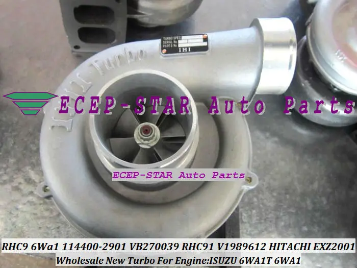 

Turbo Turbocharger RHC91 114400-2901 114400-2902 VB270039 RHC9 V1989612 VB270074 For HITACHI EXZ200-1 EX200-1 6WA1T 6WA1 TCC TCN