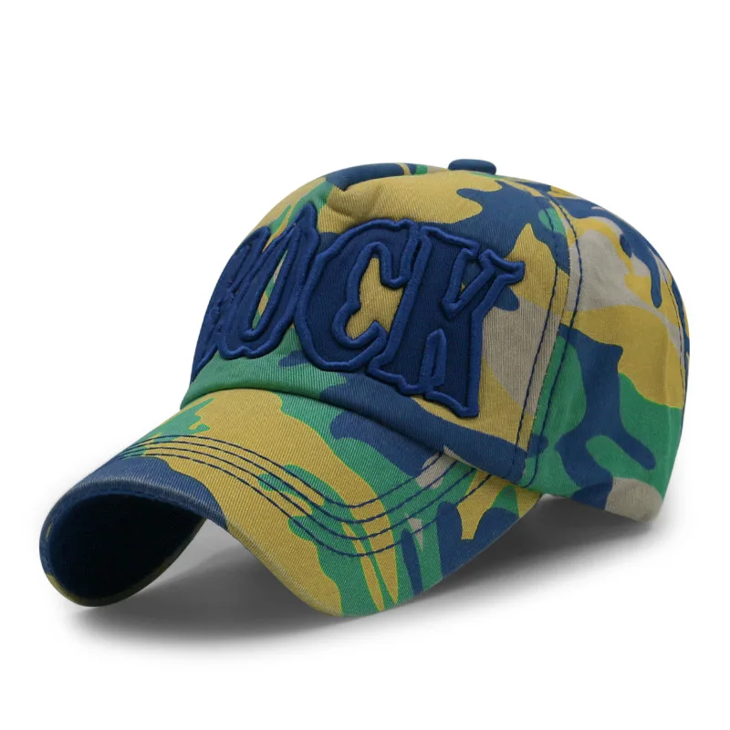 New camouflage embroidery baseball cap  casual male and female cotton hat fashion letter  adjustable visor