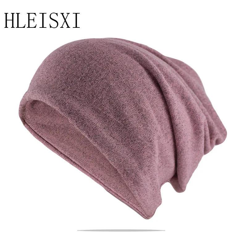 New Men Women Beanie Knitted Spring Autumn Cap Solid Color Hip-hop Slouch Hats Skullies Gorras Sombrero Mujer Turban Hats Bone