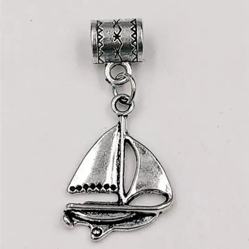 1PCS Fast delivery Pirate Ship Sailboat Fishing Vessel Anchor Rudder Compass Charm Pendant Bracelets&Necklace Nautical gift L21