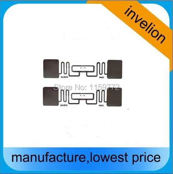 

860-960mhz alien 9662 wet inlay passive rfid sticker tag UHF RFID Wet Inlay Labels / Tags Alien H3 96-Bit Adhesive GEN 2