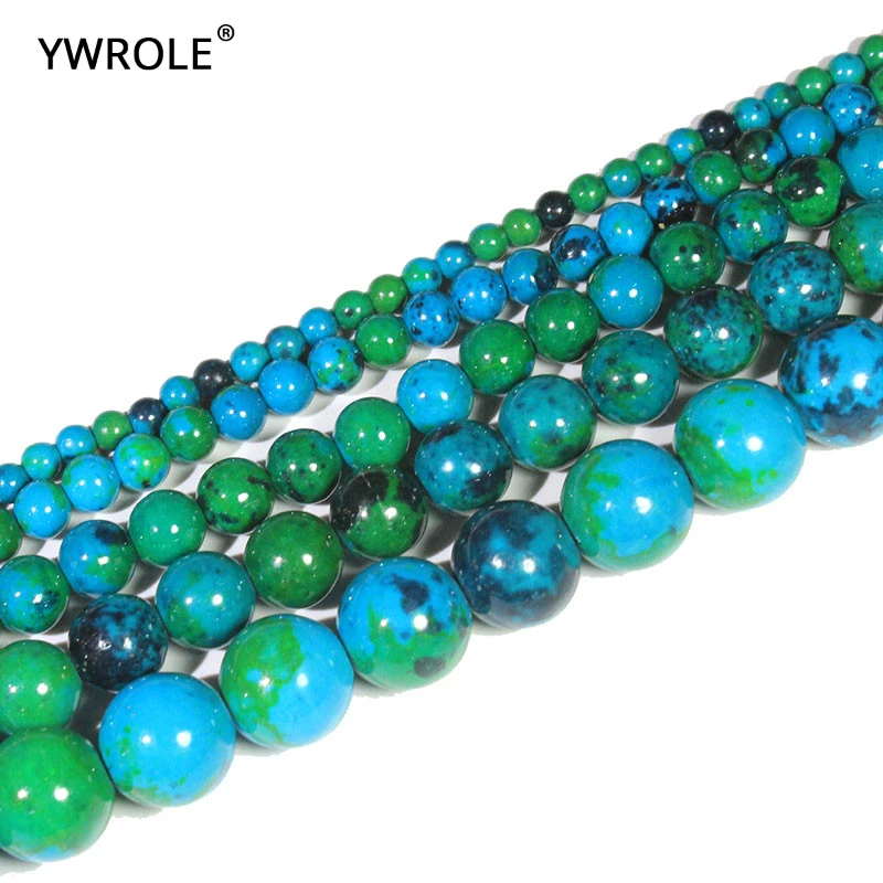 Natural Stone Beads Chrysocolla Round Loose BeadsFor Jewelry Making DIY Necklace Bracelet 4/6/8/10/12 mm Strand 15''Wholesale